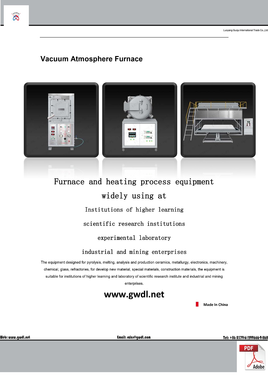 High Temperature Vacuum Atmosphere Lift Furnace-Furnace Inside With Stirring(GWL-VSF-SR)